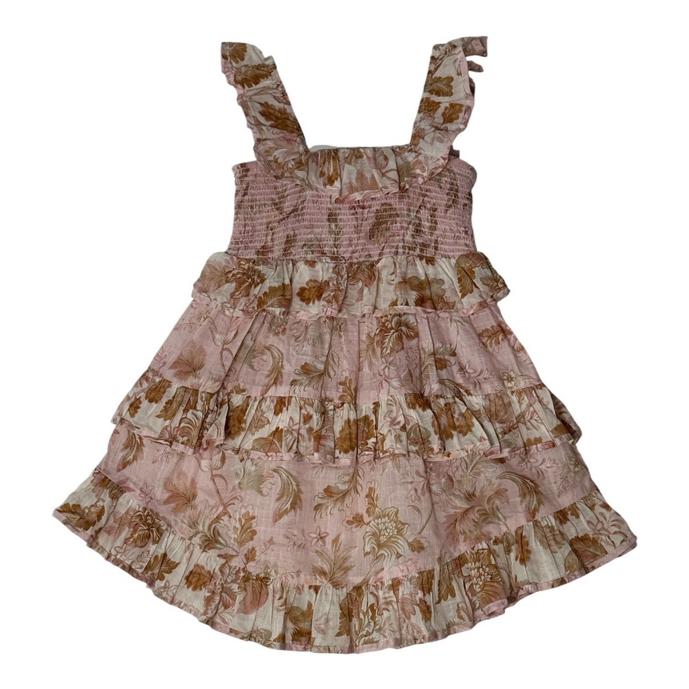 ZIMMERMANN Kids Girls Dress Size 4 Floral Sleeveless Ruffle Luxury Coquette